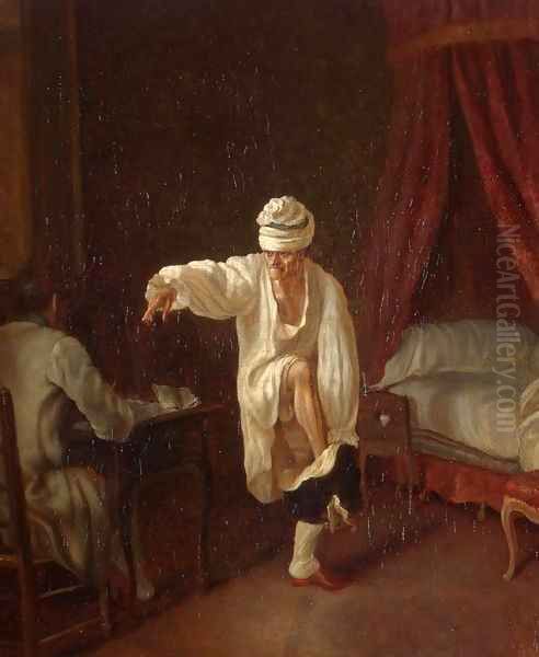 Voltaire's Morning Oil Painting by Jean Huber