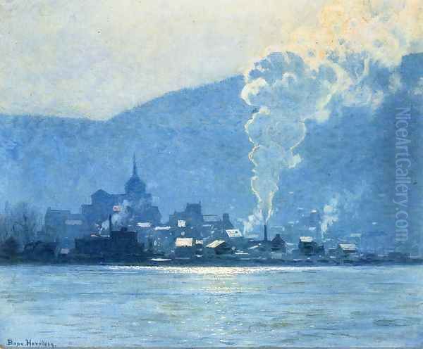 A Puff of Steam Oil Painting by Lowell Harrison