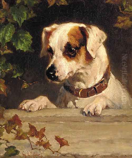 An inquisitive terrier Oil Painting by George Holmes