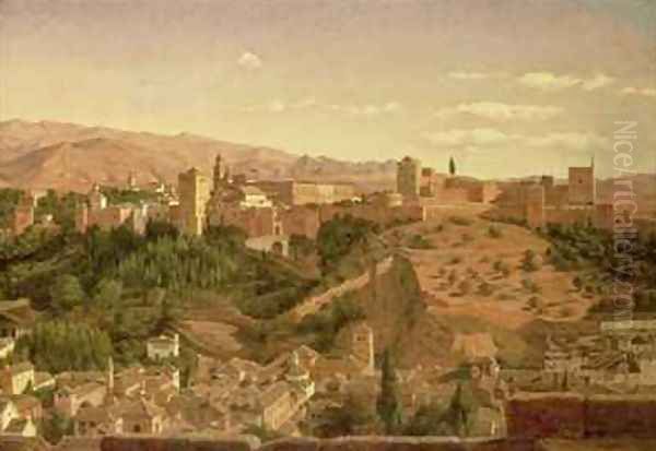 A View of Granada Oil Painting by Heinrich Hansen