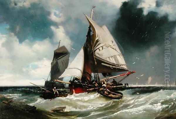 Hauling in Oil Painting by Charles Hoguet