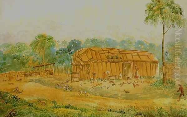 Pumpkin Cottage, Illawarra, the First Family Residence of Henry Osborn in NSW Oil Painting by Robert Hoddle