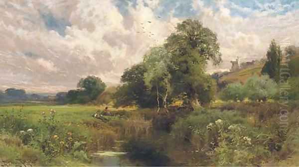 Fishing near Winchelsea, Sussex Oil Painting by John Horace Hooper