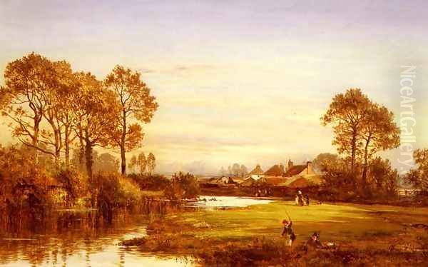 A Sunny Afternoon On Eton Wick Common Oil Painting by William E. Harris