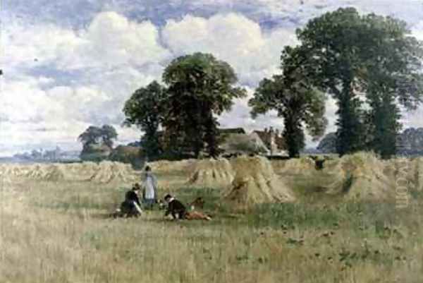 Harvest Time Dorney near Windsor Oil Painting by William E. Harris