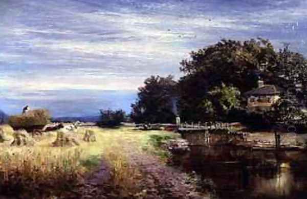 Boveney Lock Windsor Oil Painting by William E. Harris