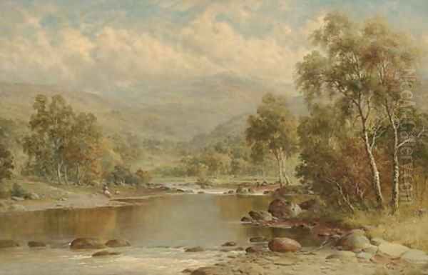 The winding of the Llugwy, near Capel Curig Oil Painting by William E. Harris