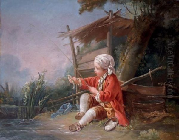 Le Petit Pecheur Oil Painting by Francois Boucher