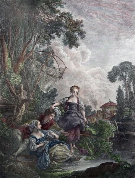 La Peche Oil Painting by Francois Boucher