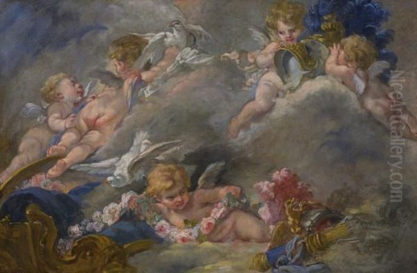 Putti Oil Painting by Francois Boucher