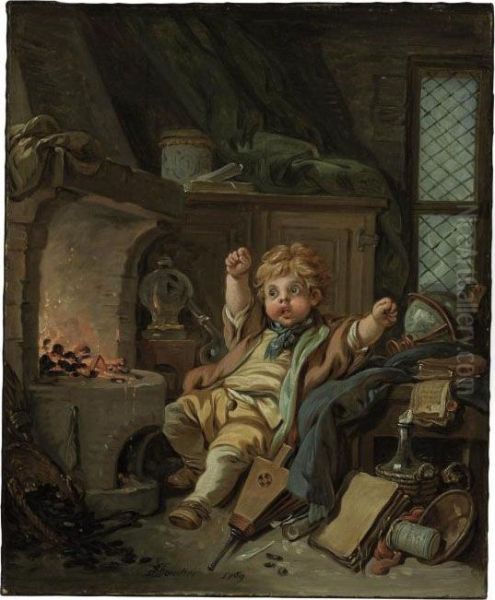 The Little Alchemist, Or Allegory Of Chemistry Oil Painting by Francois Boucher