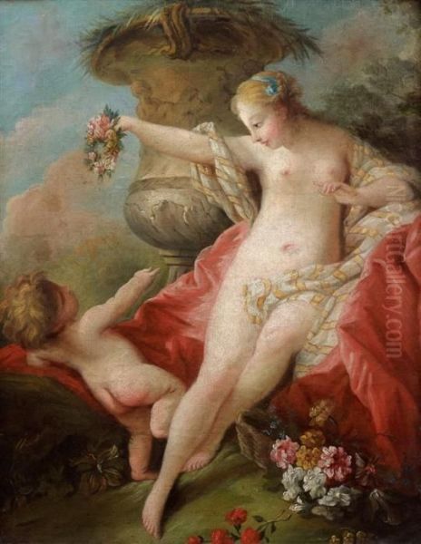 Venus Et Cupidon Oil Painting by Francois Boucher