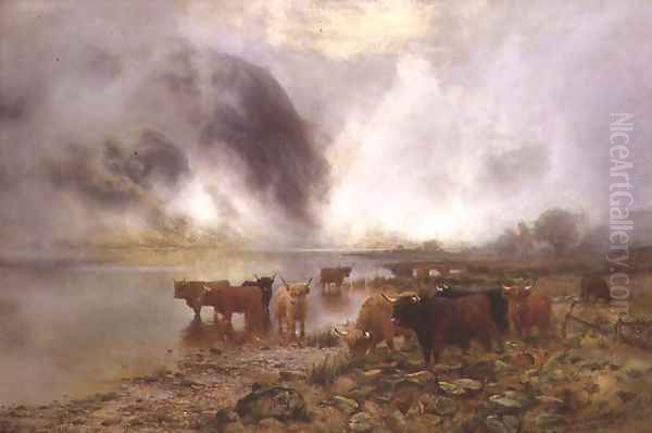 A Highland Loch Oil Painting by Louis Bosworth Hurt