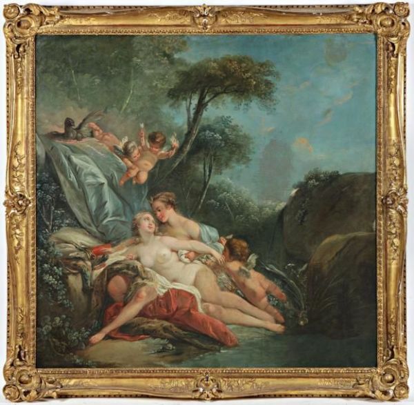 Diane Et Une Muse Oil Painting by Francois Boucher