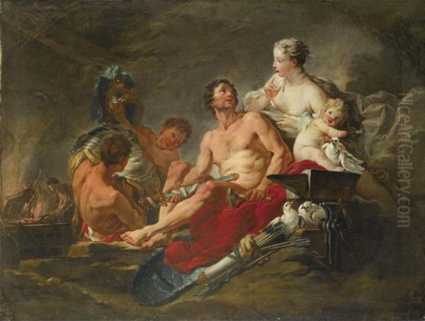 Venus In The Forge Of Vulcan Oil Painting by Francois Boucher