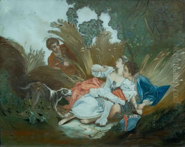 Annette Et Lubin Surpris Par Le Bailli Oil Painting by Francois Boucher