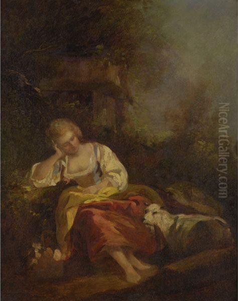 Sleeping Shepherdess Oil Painting by Francois Boucher