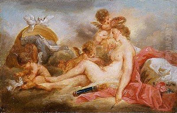 Coronacion De Venus Despues De Desarmar Al Amor Oil Painting by Francois Boucher