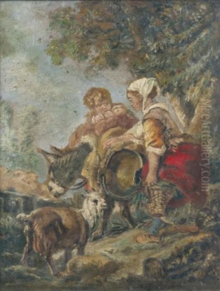 Le Retour Du Marche Oil Painting by Francois Boucher