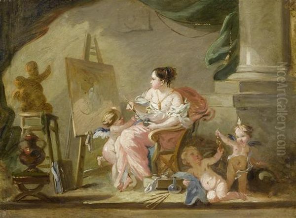 Allegorie Der Malerei. Oil Painting by Francois Boucher