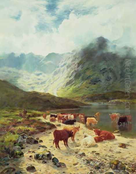 Ross shire Loch Oil Painting by Louis Bosworth Hurt