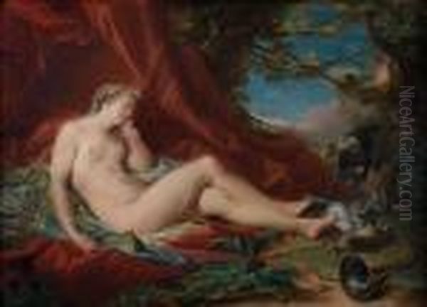 Diane Au Bain Oil Painting by Francois Boucher