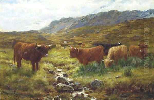 Afternoon on a Perthshire moorland Oil Painting by Louis Bosworth Hurt