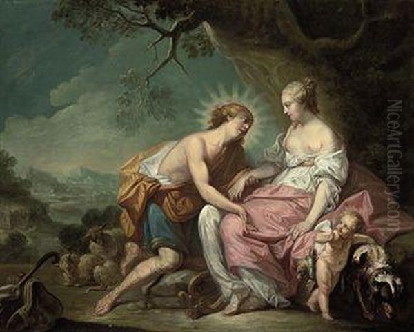 Apollo And The Cumean Sibyl Oil Painting by Francois Boucher