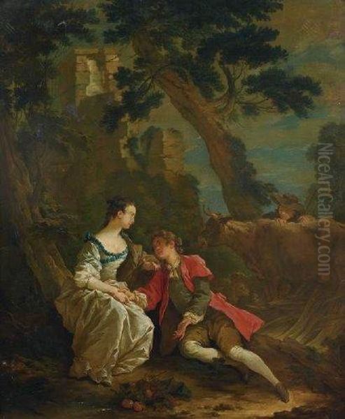 Scene Galante Oil Painting by Francois Boucher