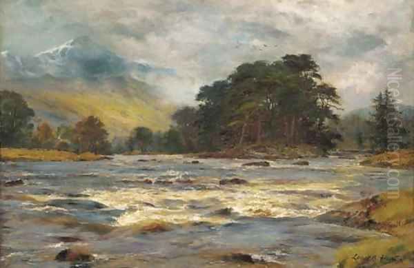 A Highland river landscape Oil Painting by Louis Bosworth Hurt