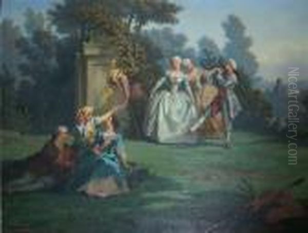 Dejeuner Et Danse Champetre. Oil Painting by Francois Boucher