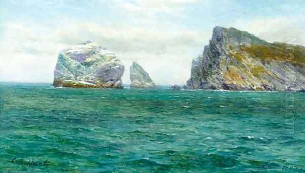 Stac Lee and Boreray, St. Kilda Oil Painting by Louis Bosworth Hurt