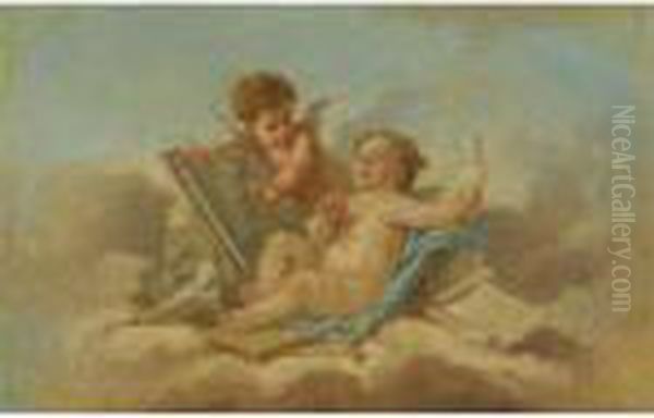 Allegory Of Sculpture Oil Painting by Francois Boucher