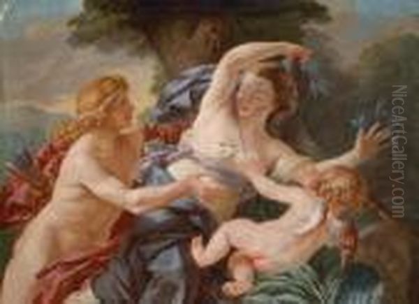 Nachfolge Die Von Apoll Verfolgte Nymphe Daphne Wird Durch Ihren Vater Oil Painting by Francois Boucher