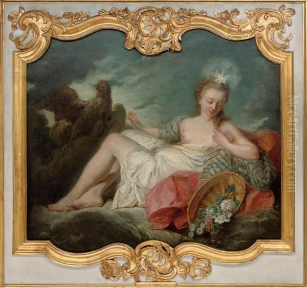 Aurora With A Cockerel Oil Painting by Francois Boucher