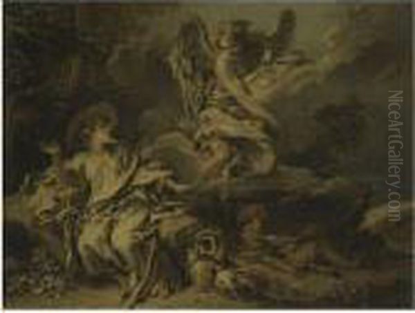 Hagar And Ishmael In The Desert Oil Painting by Francois Boucher