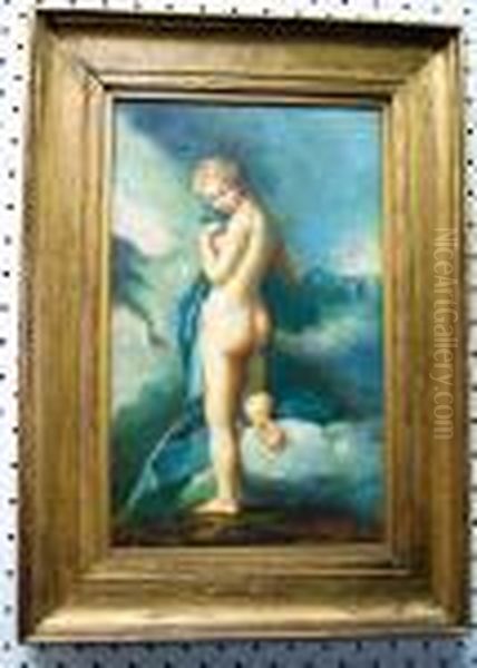 Nude In Clouds Oil Painting by Francois Boucher