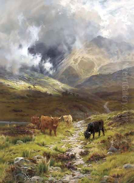 Hills of Ross Shire, Glen Torridon Oil Painting by Louis Bosworth Hurt