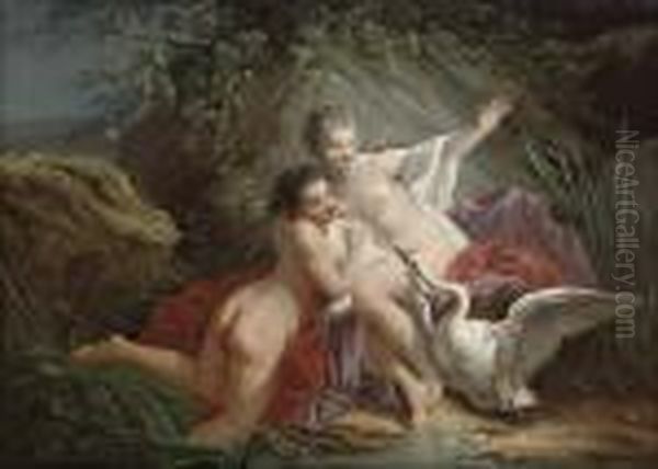 Leda And The Swan Oil Painting by Francois Boucher