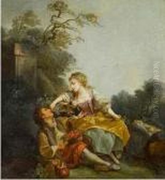 Tete A Tete Im Grunen Oil Painting by Francois Boucher