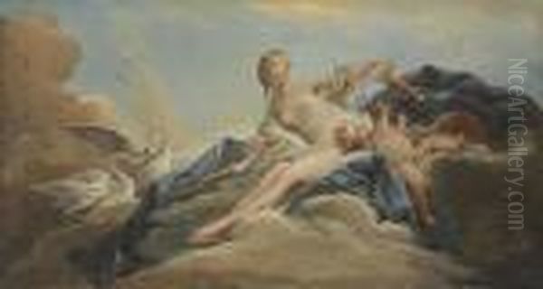 Venus Disarming Cupid Oil Painting by Francois Boucher