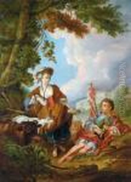 Scena Bucolica Oil Painting by Francois Boucher