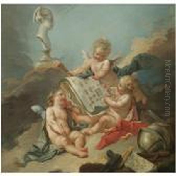 An Allegory Of The Fine Arts Oil Painting by Francois Boucher