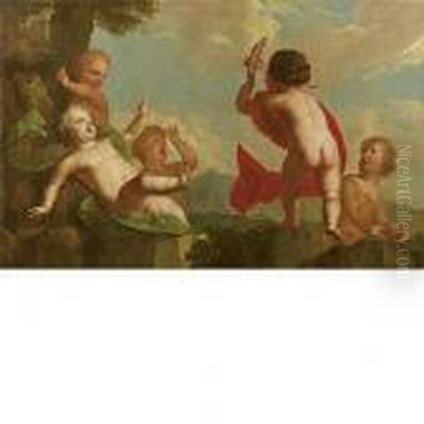 Allegoria Di Putti Oil Painting by Francois Boucher