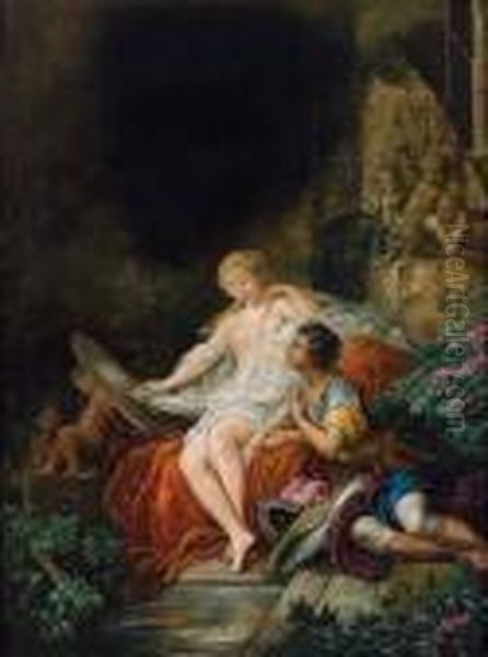 Rinaldo Und Armida Mit Dem Zauberspiegel Oil Painting by Francois Boucher