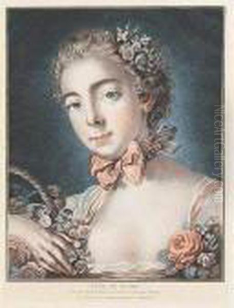 Tete De Flore. Oil Painting by Francois Boucher