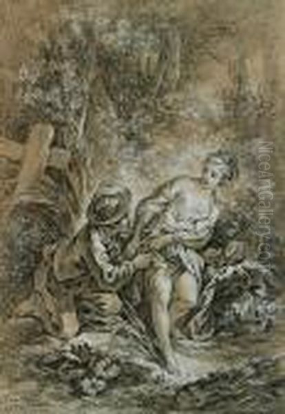 La Baigneuse Surprise Oil Painting by Francois Boucher