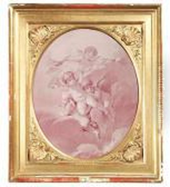 Four Puttos Oil Painting by Francois Boucher