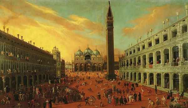 Piazza San Marco at Carnival Time Oil Painting by Joseph, The Younger Heintz