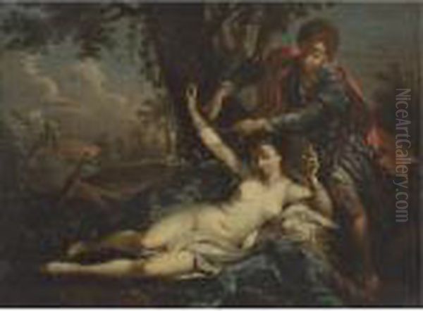 Aminta Rescues Sylvia Oil Painting by Francois Boucher